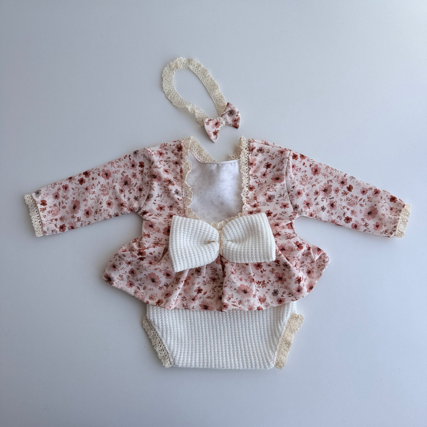 Blush Bloom One-Piece Newborn Dress Set