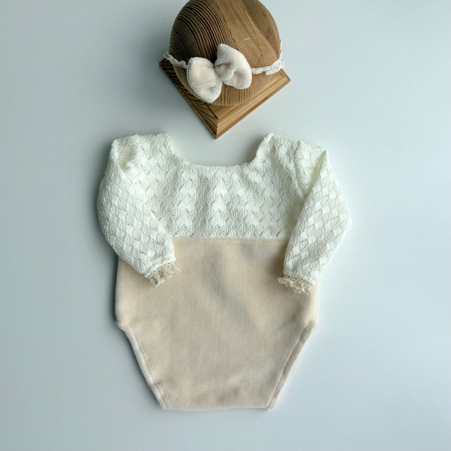 Anne cozy velvet Newborn or sitter Photography Prop Outfit For Girl