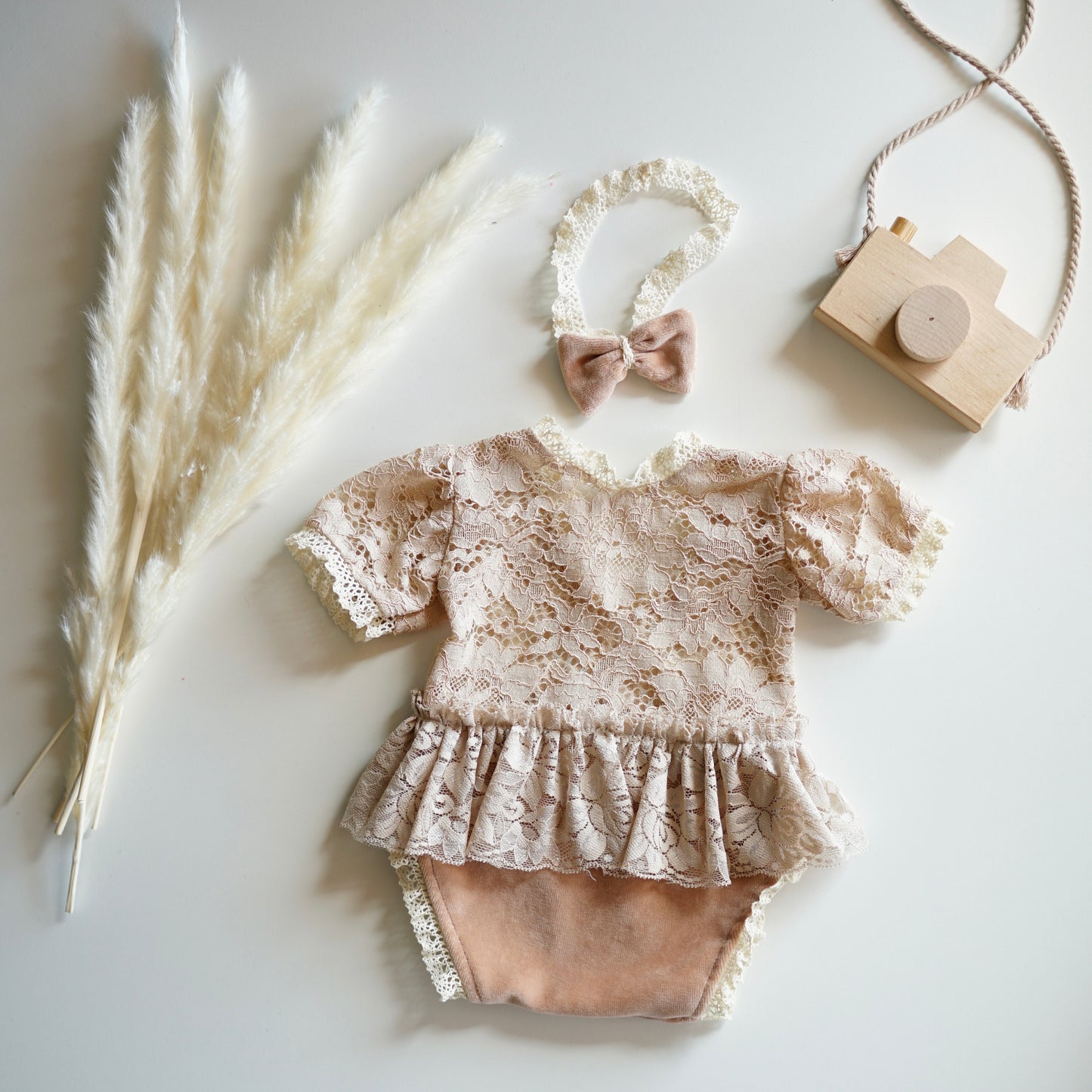 Amey beige Boho Neugeborenen Fotografie Requisiten