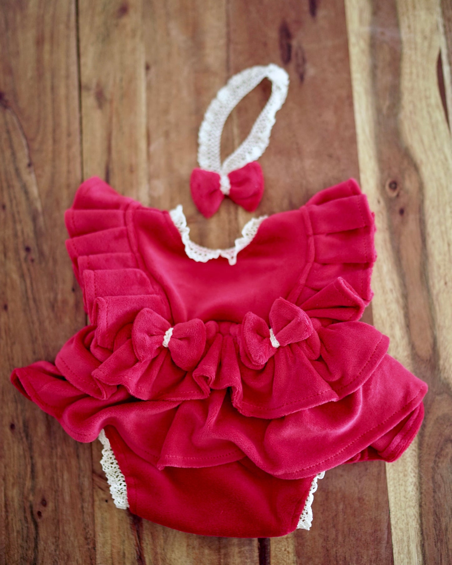 Marika velvet red Newborn Photography Props