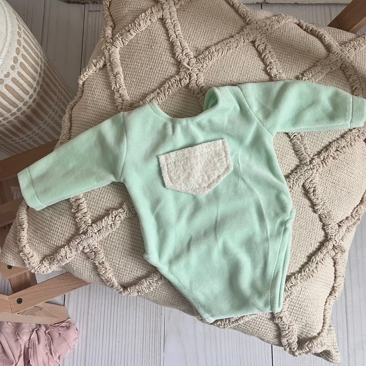 Luca Velvet mint Newborn Photography Props - newborn