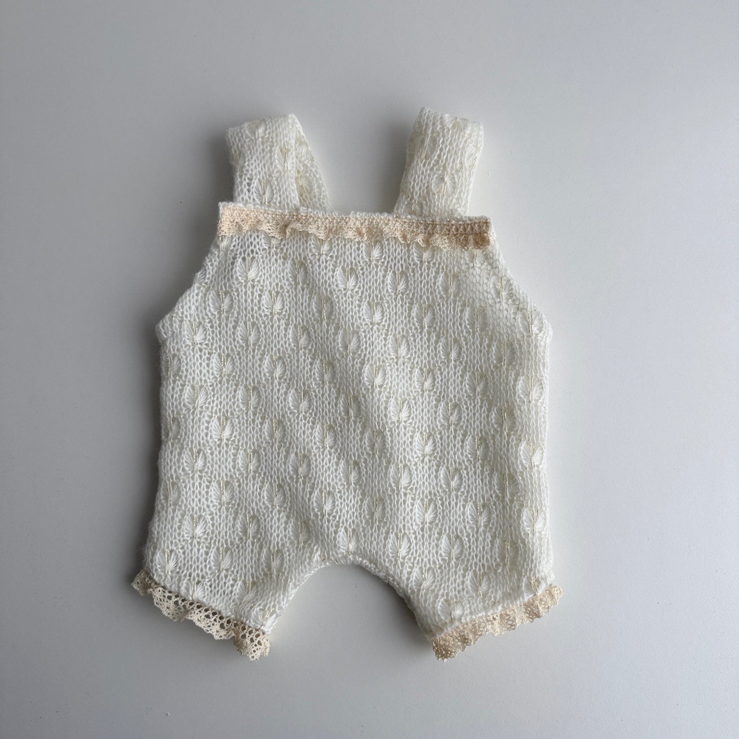 Delicate Newborn Knit Romper – Ecru