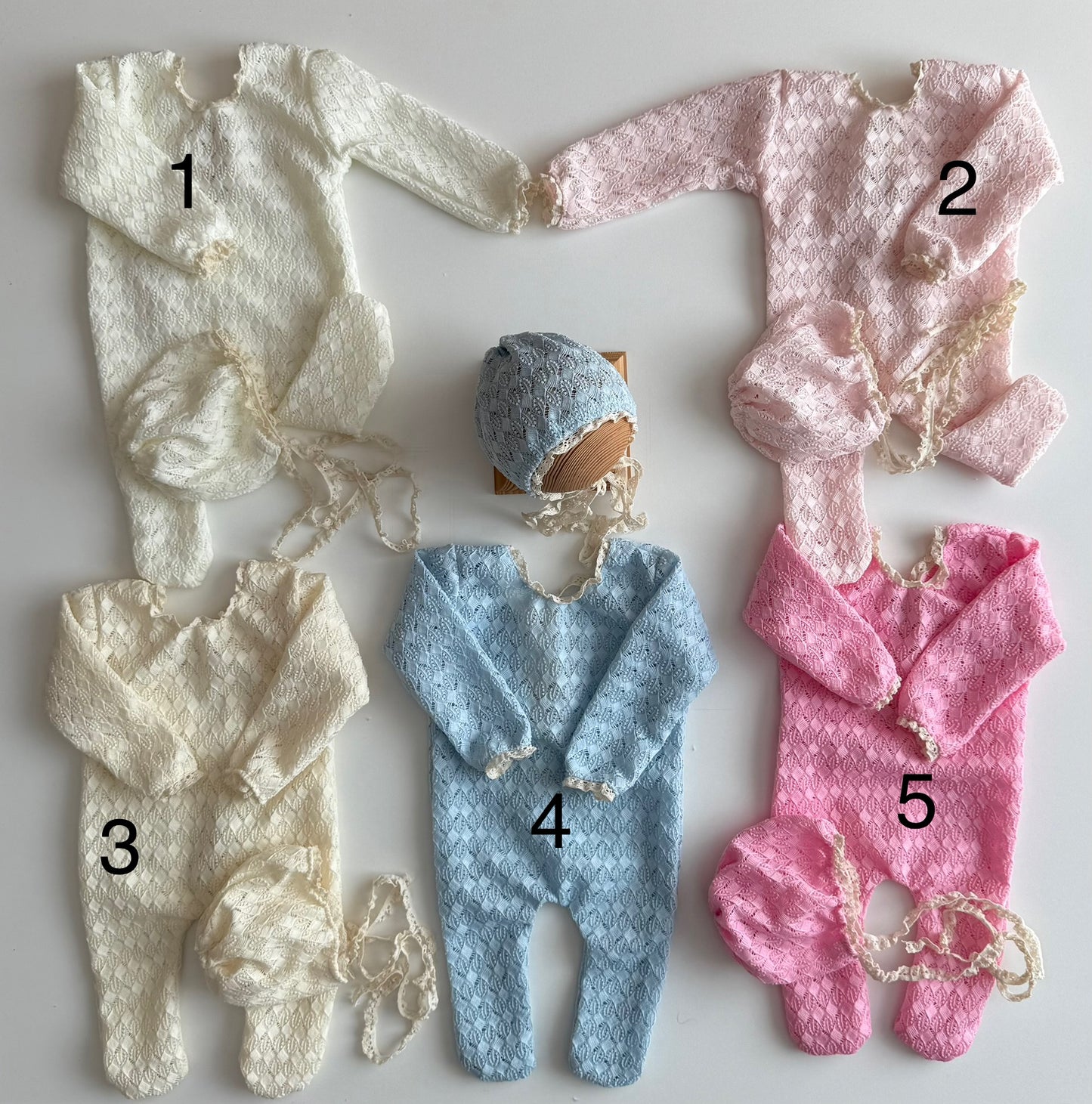 Lucy Boho lace fullfit with bonnet Newborn Photography Props