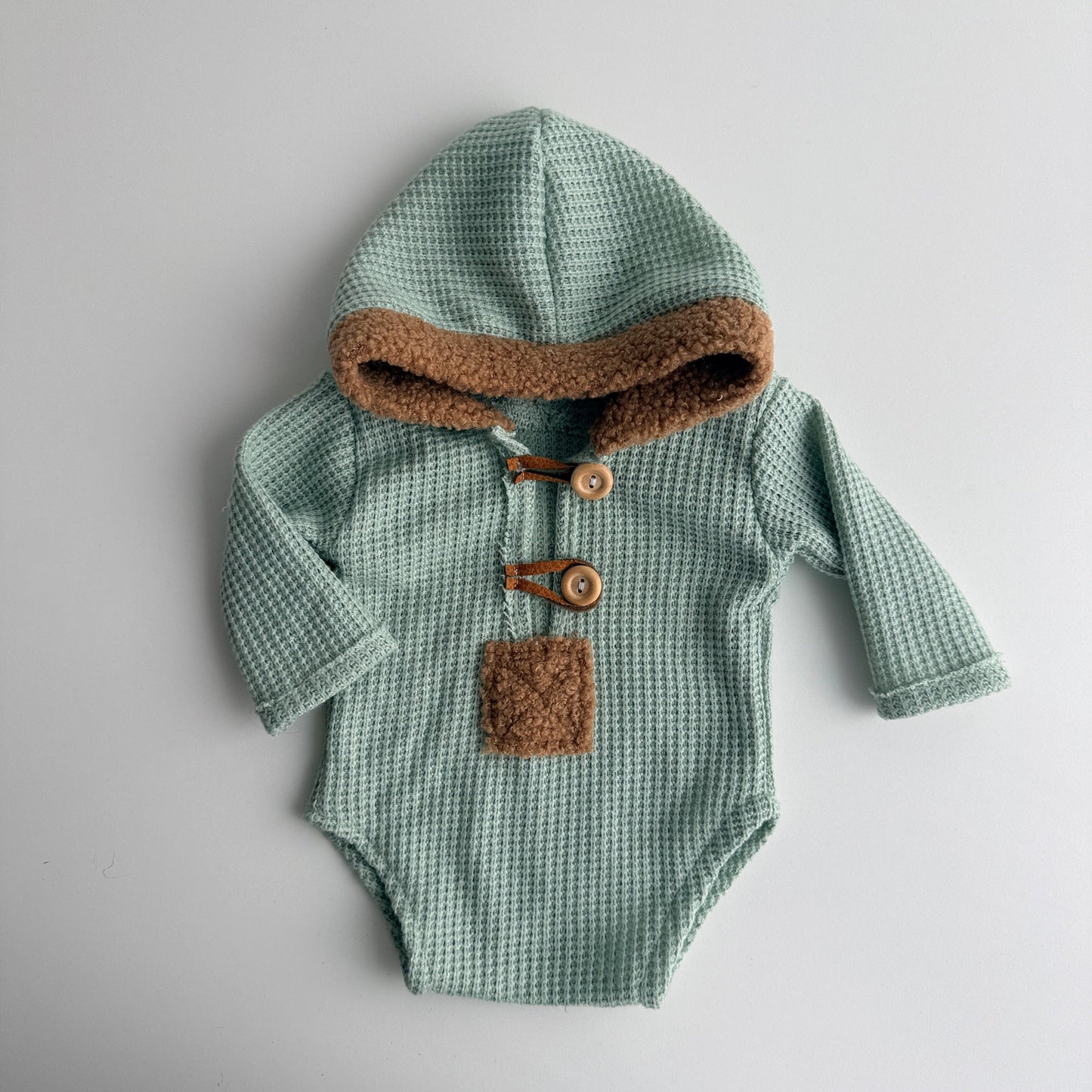 Stanley – Mint | Newborn Hooded Bodysuit