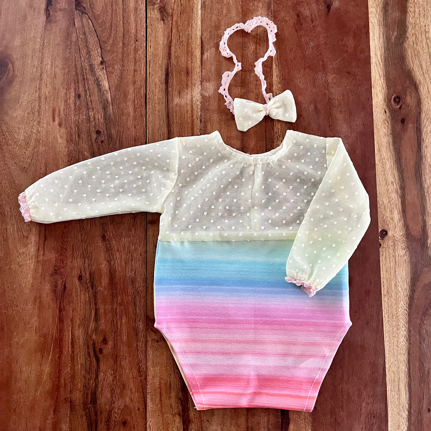 Mary Rainbow Neugeborenen Fotografie Prop Outfit für Mädchen