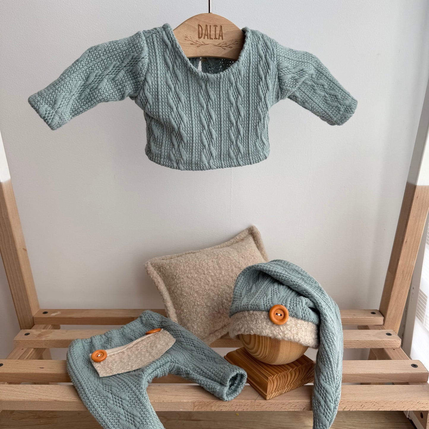 Mateo mint & milkshake Newborn Photography Props