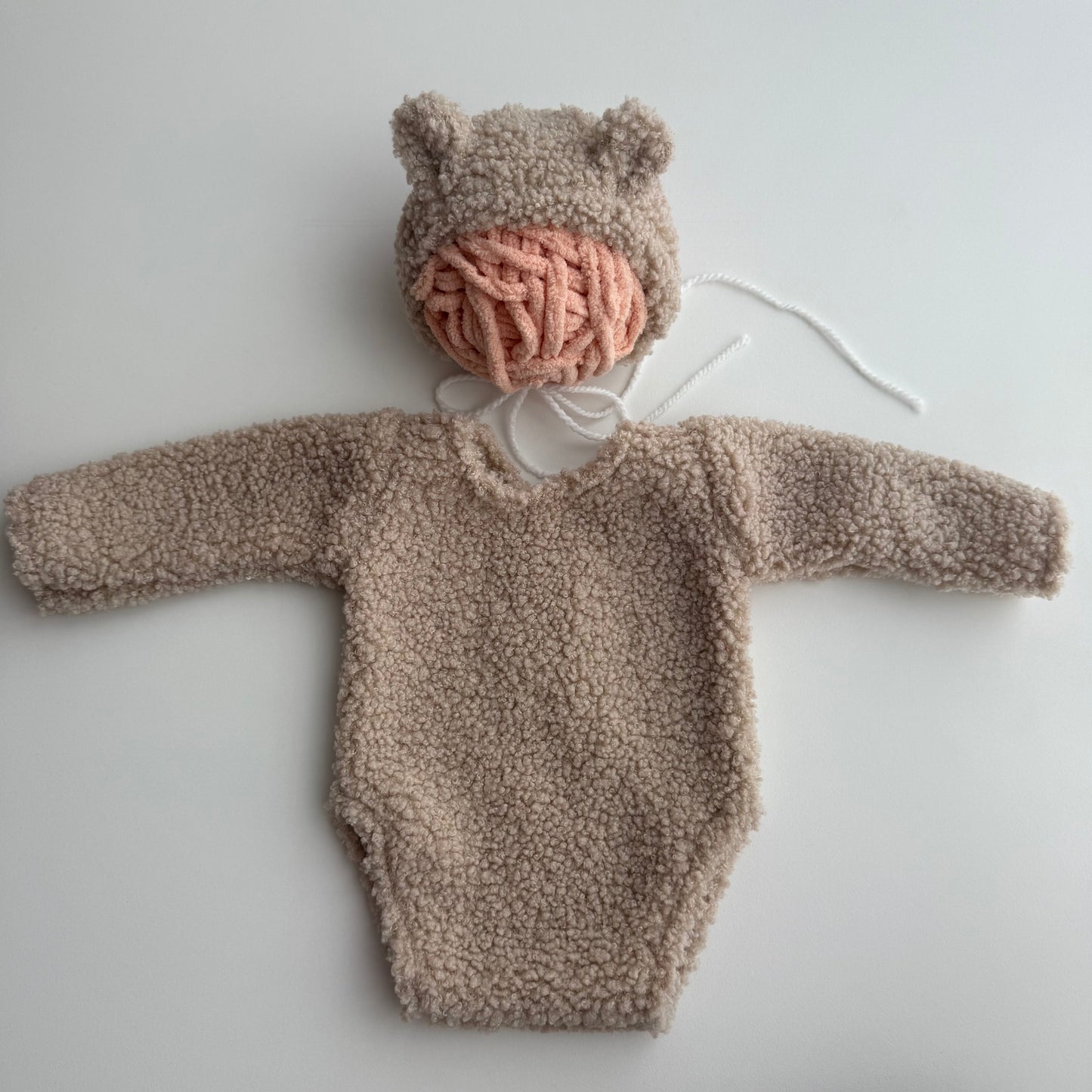 Tenue de milkshake ours avec bonnet, accessoire de photographie pour nouveau-né