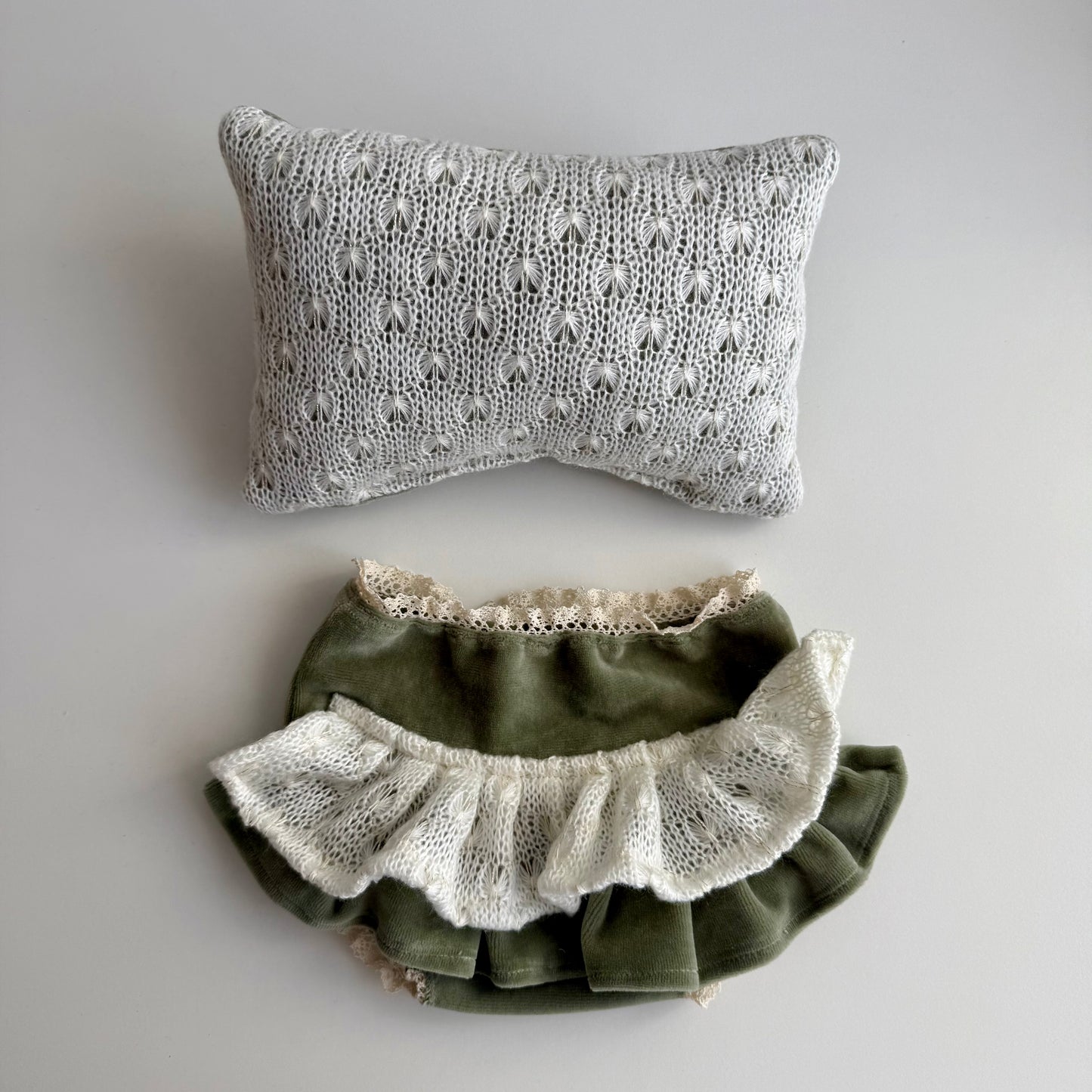 Forest Lace Newborn Bloomers & Pillow Set