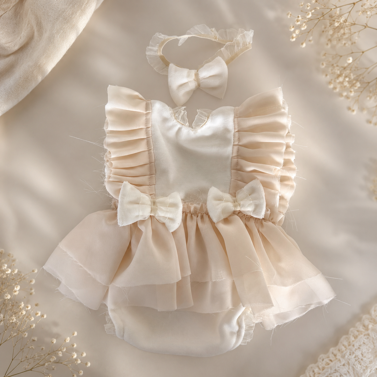 Maria milk white velvet Newborn Photography Props