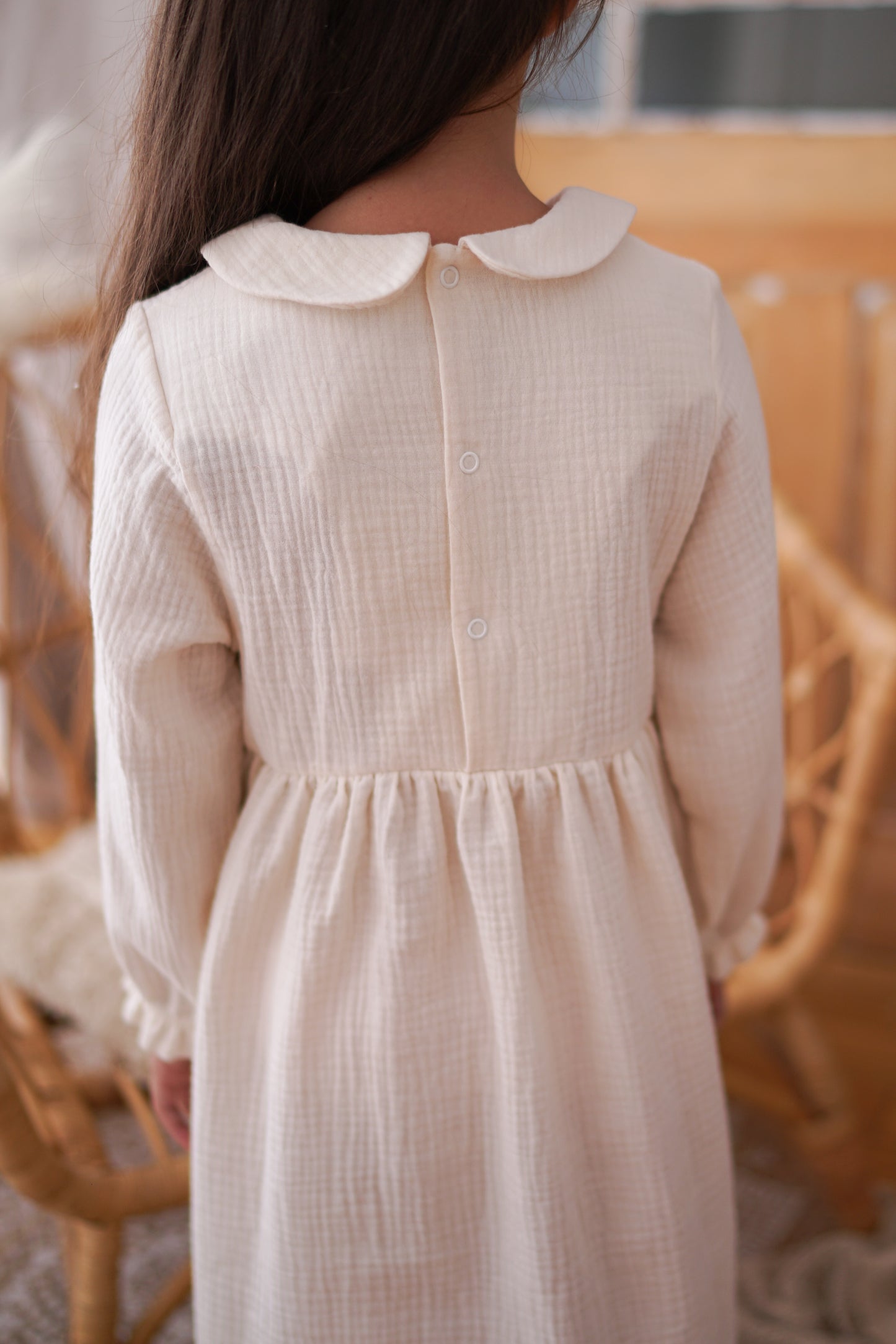 Beiges Musselinkleid Dalia