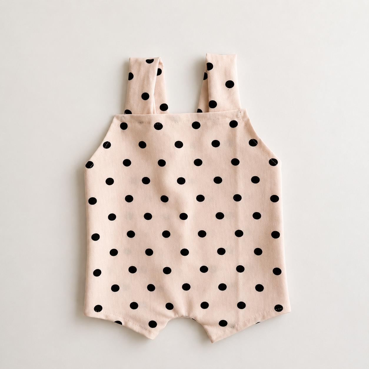Blush Polka Dot Suspender Romper – Newborn Photography Props