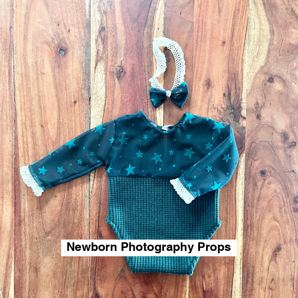 Anabelle Green stars Newborn Photography Prop Outfit For Girl