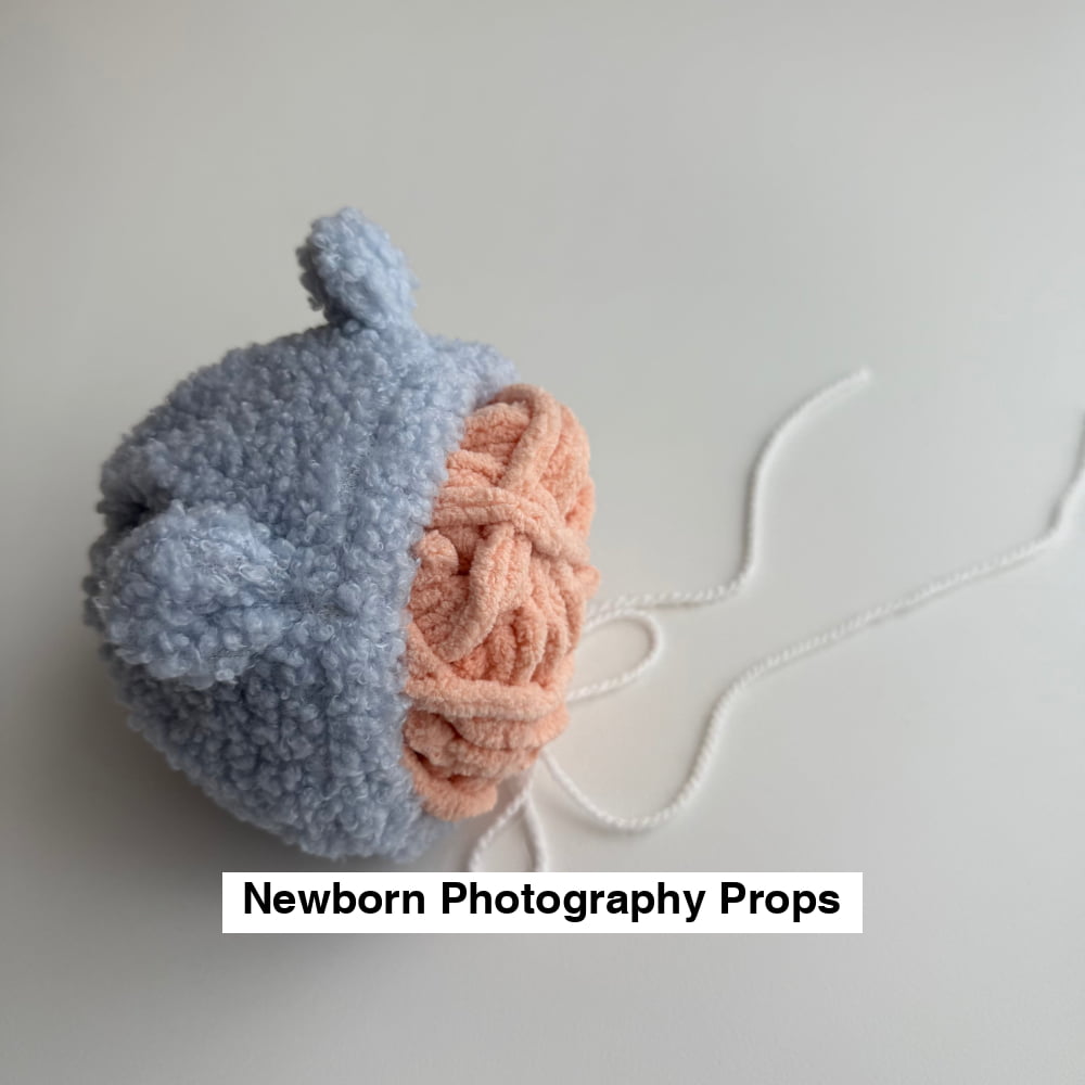 Bear blue Bonnet Newborn Photography Props