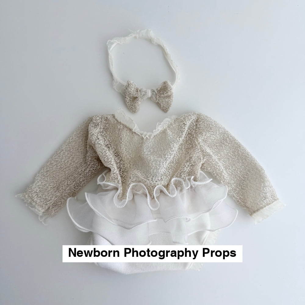 Ivory Lace Newborn Romper Set