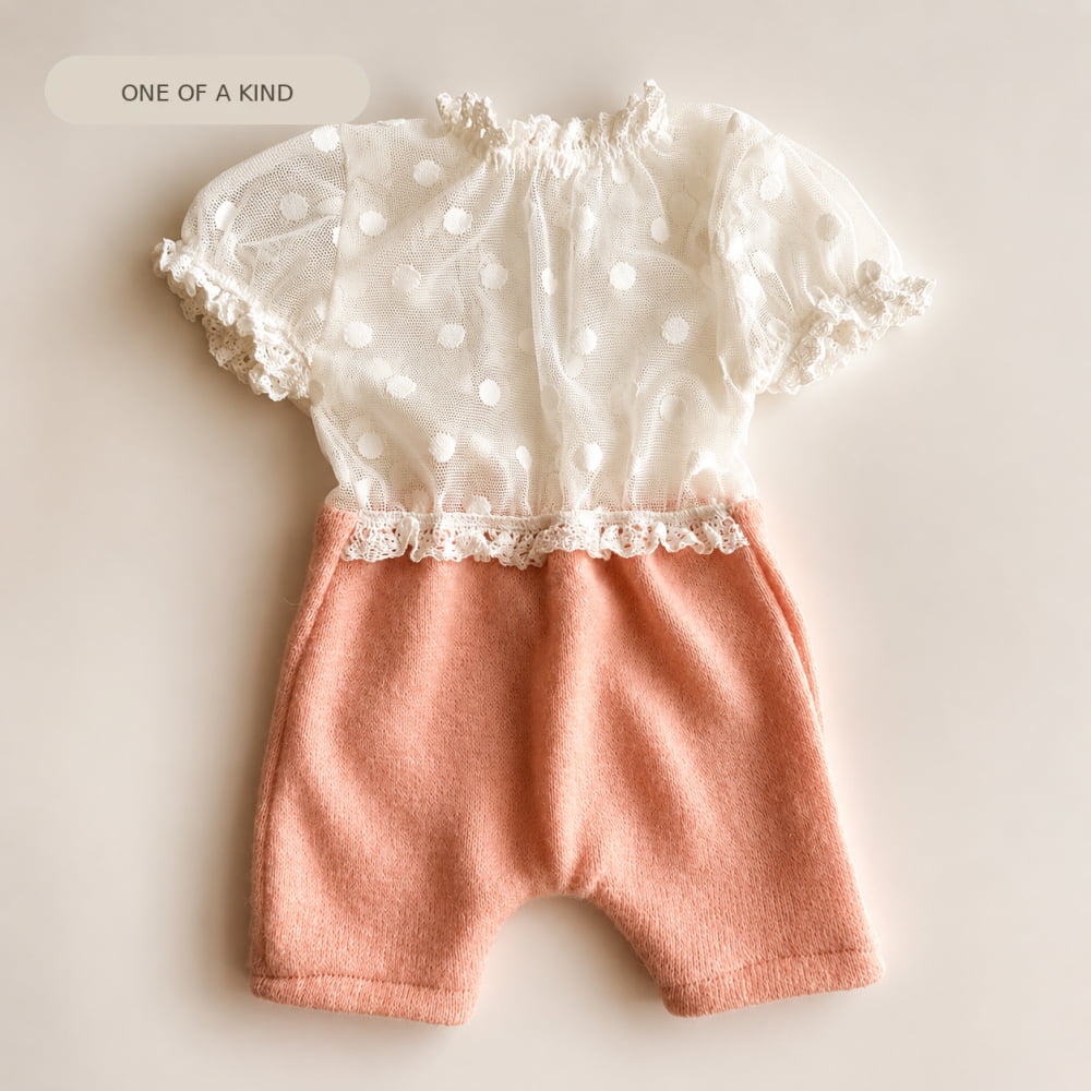 Lily Lace Romper – Peach | Newborn Photography Props