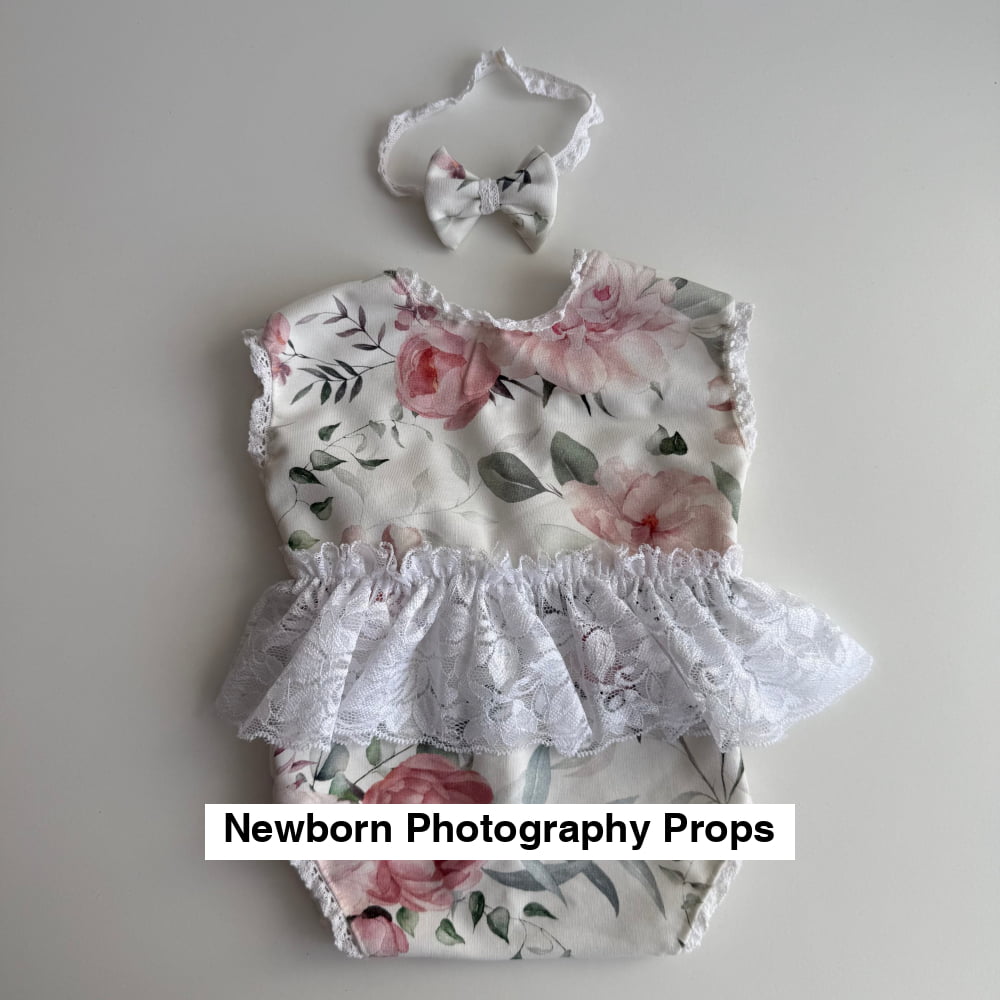 Rose Garden Newborn Romper & Headband Set