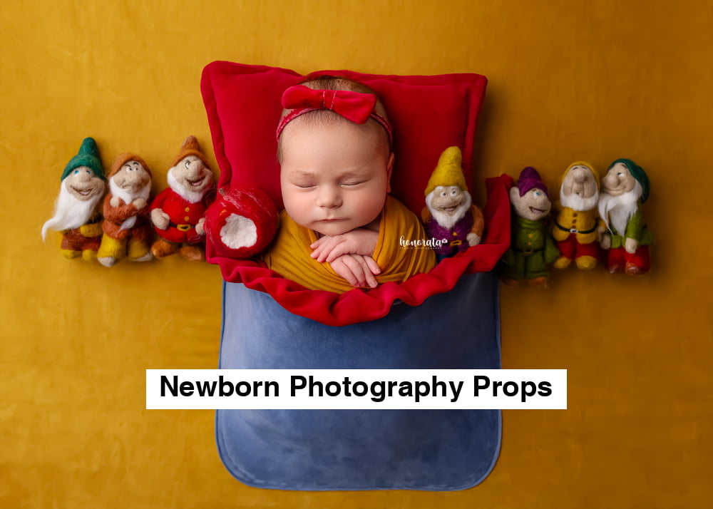 Snow White pocket with a backdrop. Newborn photo props