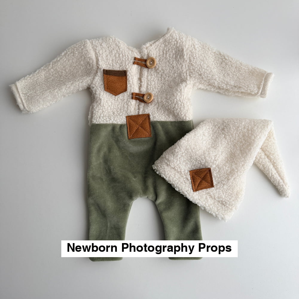 Tom Olive – Newborn One-Piece Outfit with Gnome Hat