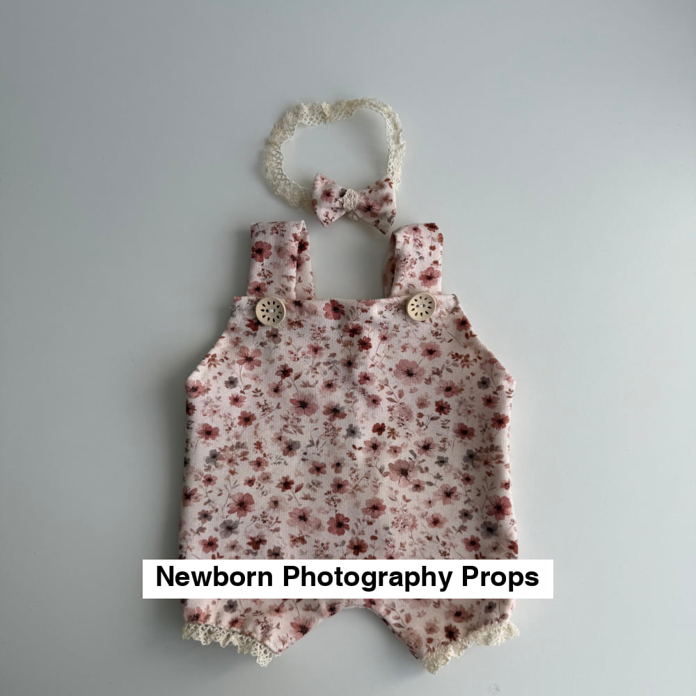 Vintage Blossom Newborn Romper & Headband Set