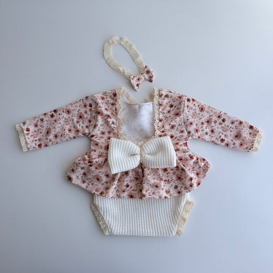 Blush Bloom One-Piece Newborn Dress Set