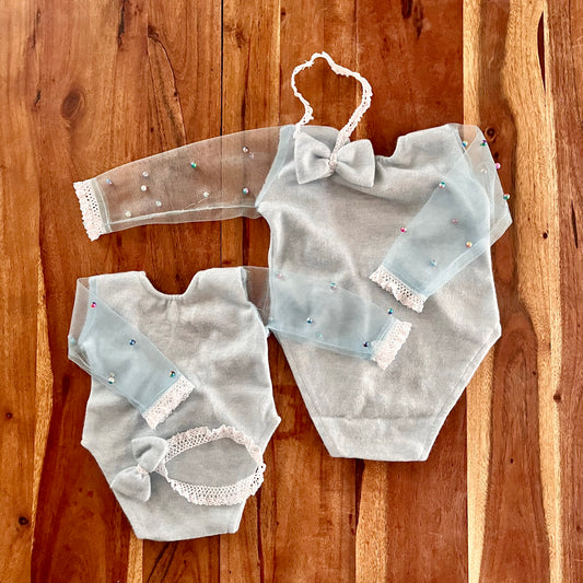 Anne blue Newborn and sitter Photography Prop Outfit For Girl
