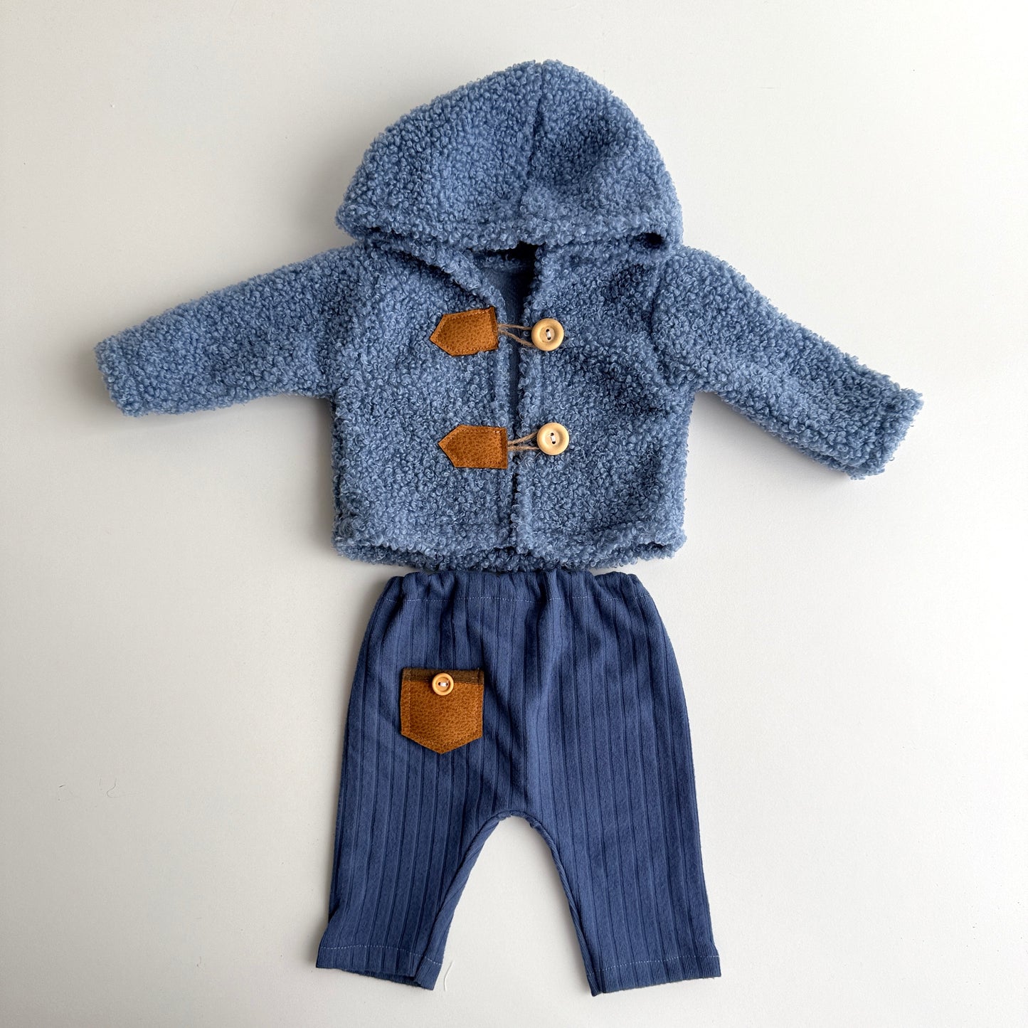 Mateo – Dusty Blue Newborn Hoodie Set