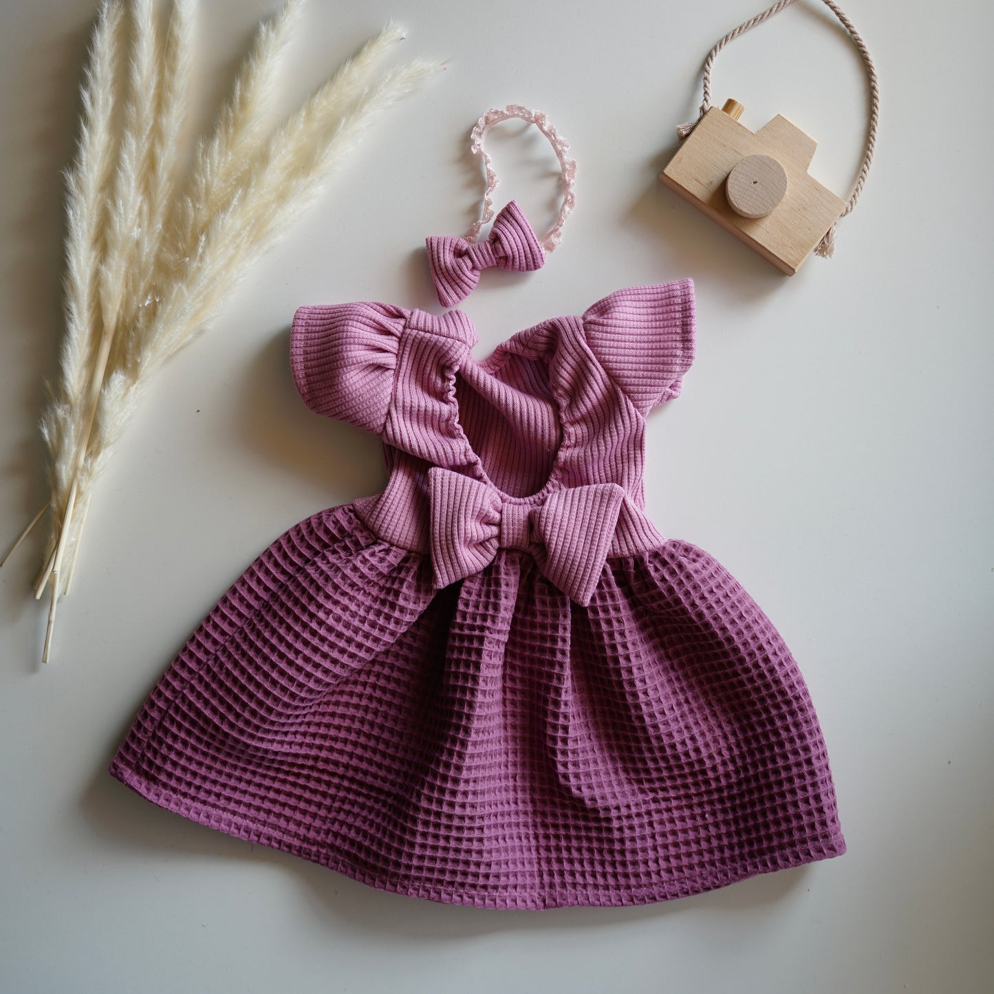 Waffle Dress Newborn Photography Prop Outfit For Girl