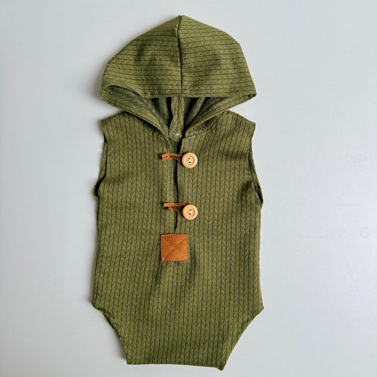 Oliver Hooded Romper – Olive