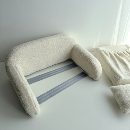 Cream Bouclé Newborn Photography Bed 3in1