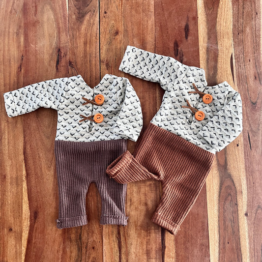 James Boho brown and grey Newborn Photography Props