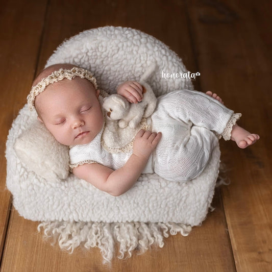 Boho Braid cream Newborn Photography Prop