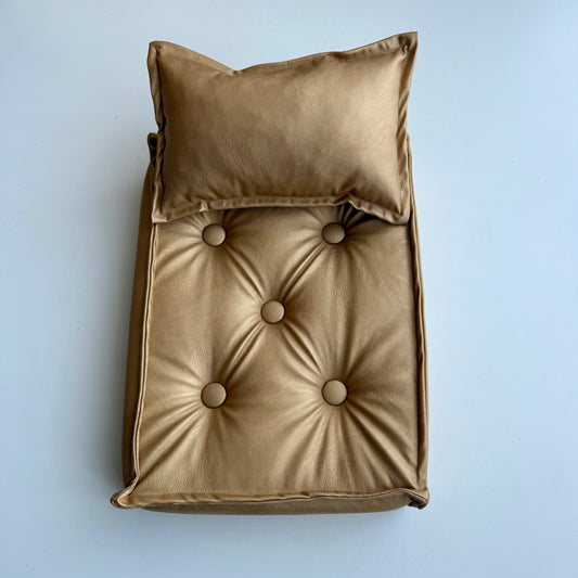 Ensemble matelas doré pour photographie de nouveau-né professionnelle