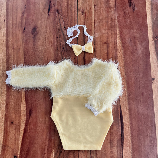 Mary yellow Newborn Photography Prop Outfit For Girl