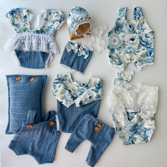 Blue Blossoms Collection  Newborn Photography Prop