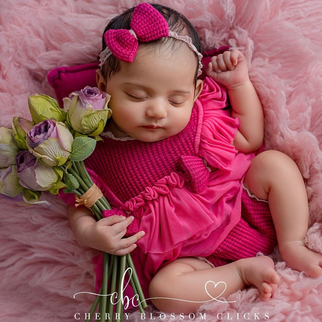 Accessoires de photographie pour nouveau-nés Maria fuchsia