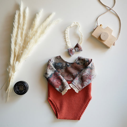 Popy rusty Neugeborenen-Fotografie-Requisiten-Outfit für Mädchen