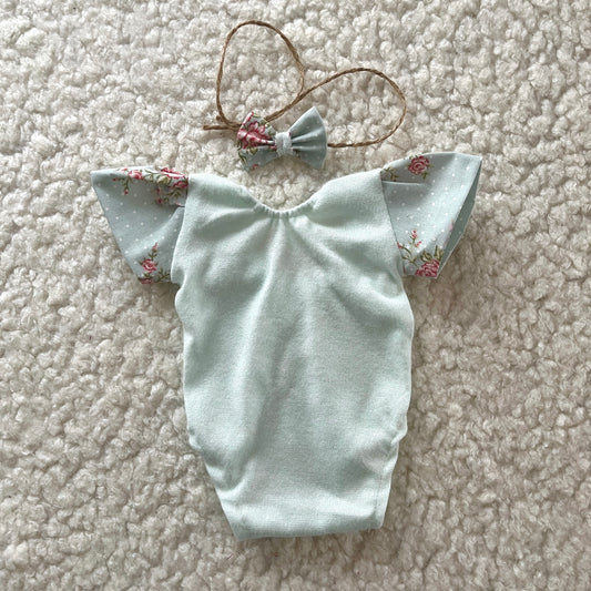 Clara mint Newborn Photography Prop Outfit For Girl
