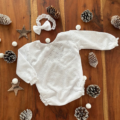 Weißes Stern-Neugeborenen-Fotografie-Requisiten-Outfit für Mädchen 2