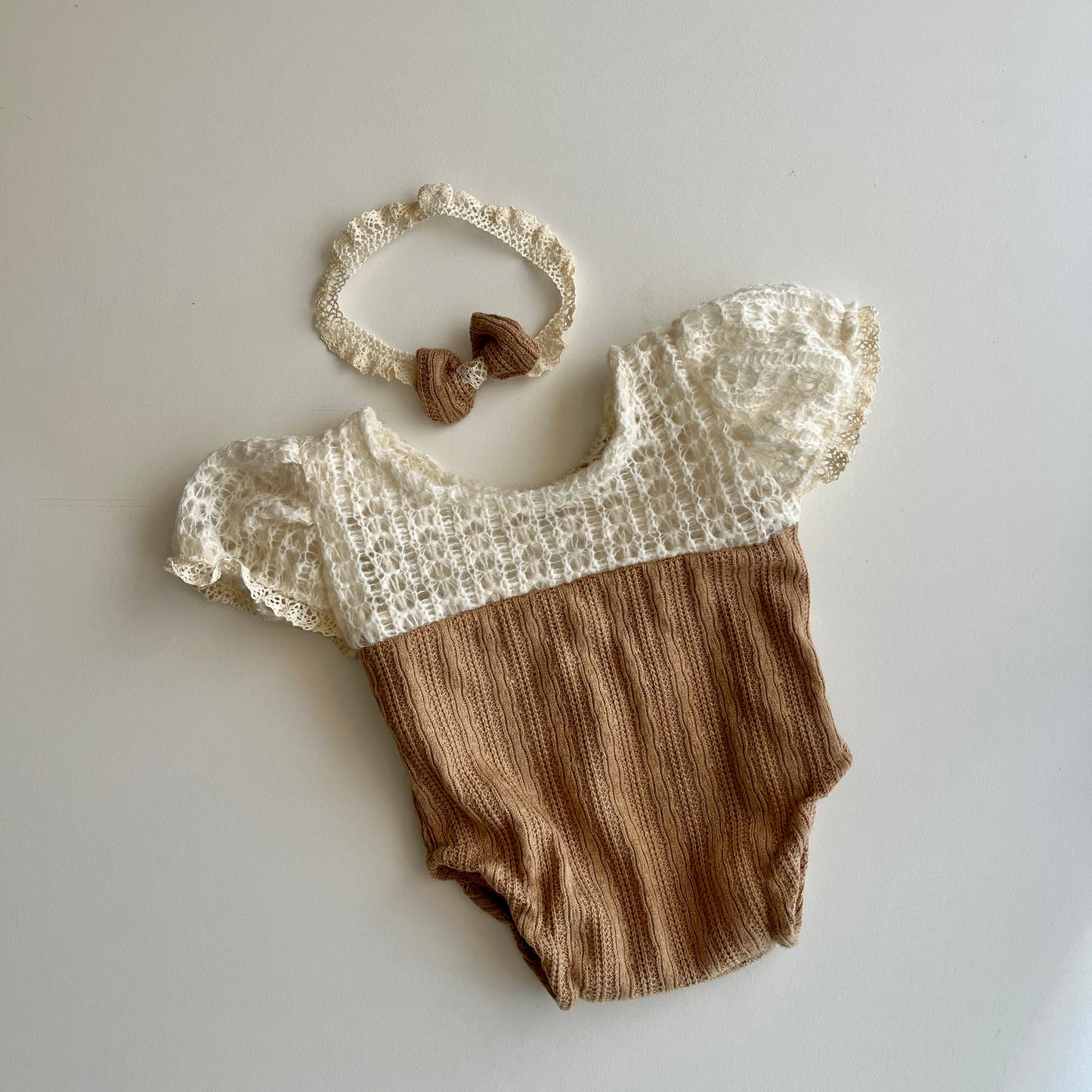 Anita beige Newborn Photography Prop Outfit For Girl