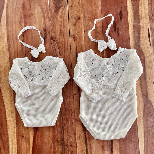 Anabelle milk lace Newborn or sitter Photography Prop Outfit For Girl