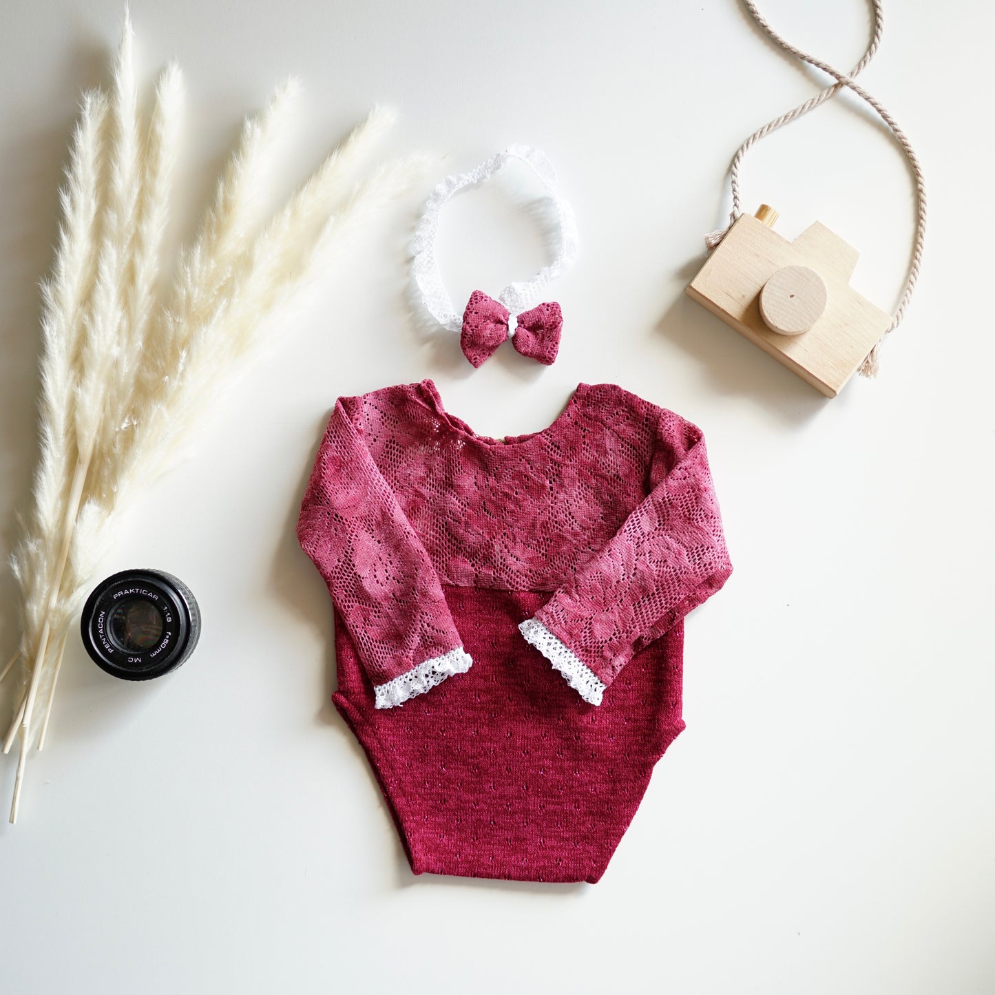 Anne wine Newborn Photography Prop Outfit For Girl