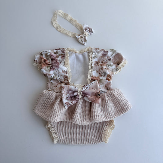 Soft Blossom One-Piece Newborn Dress Set
