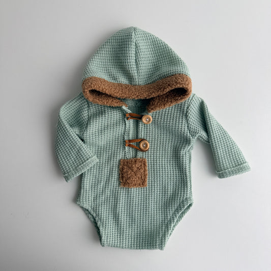 Stanley – Mint | Newborn Hooded Bodysuit