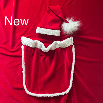 Santa Hat, Backdrop with a pocket. Newborn photo props