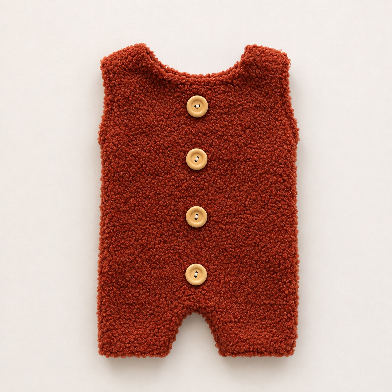 Rust Teddy Knit Romper – Newborn Photography Props