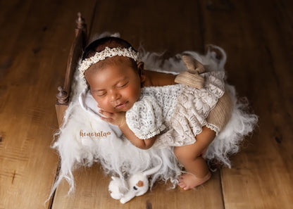 Amey cream & beige new Newborn Photography Prop make to order