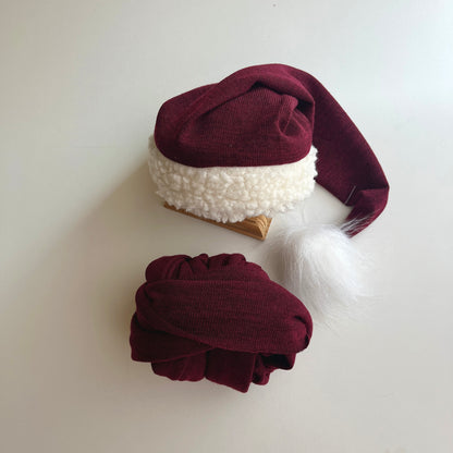 Christmas hat with wrap Newborn Photography Props