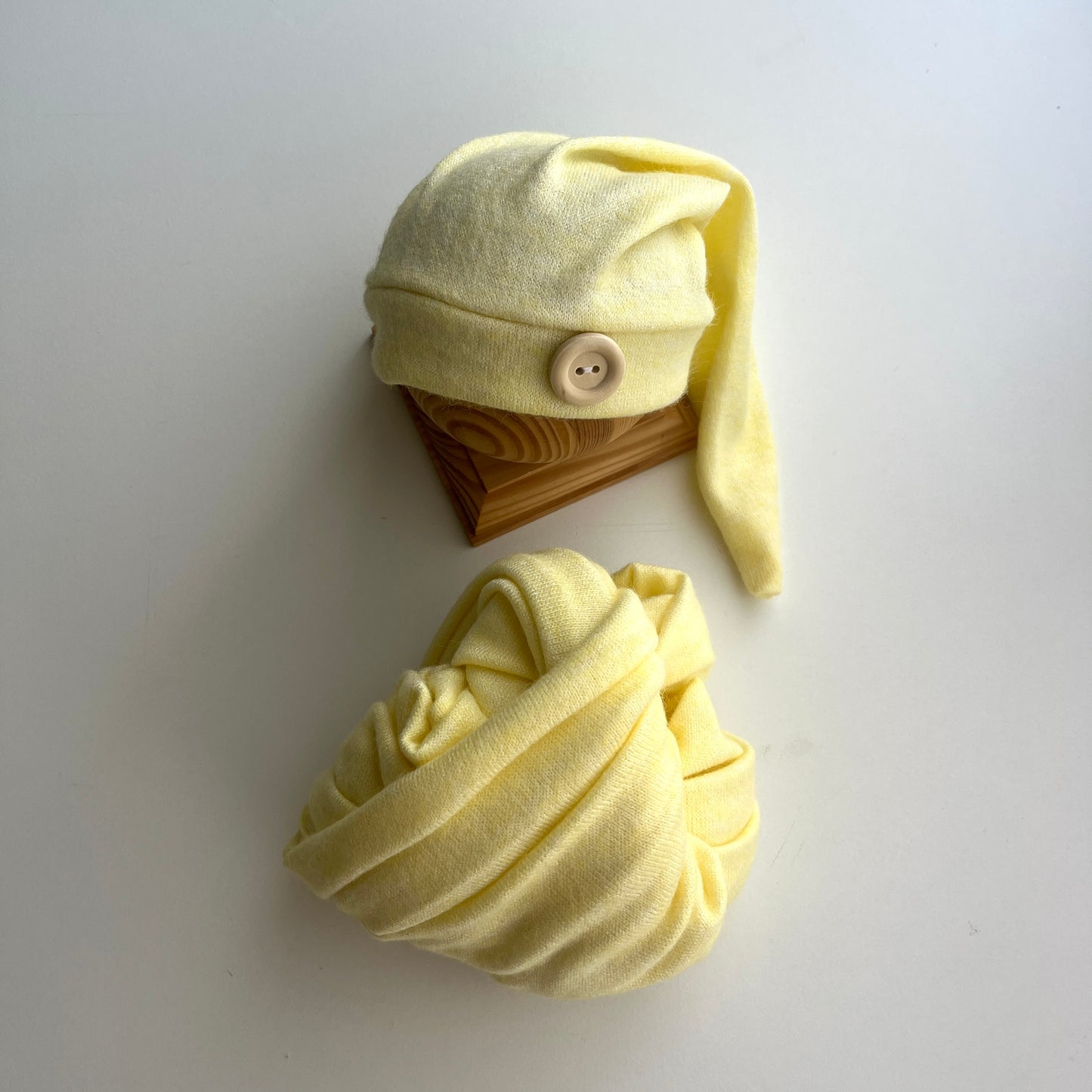 Newborn hat with wrap Newborn Photography Props yellow