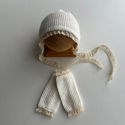 Dalia bonnet set with leg warmers Newborn Photography Prop