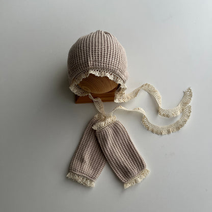 Dalia bonnet set with leg warmers Newborn Photography Prop